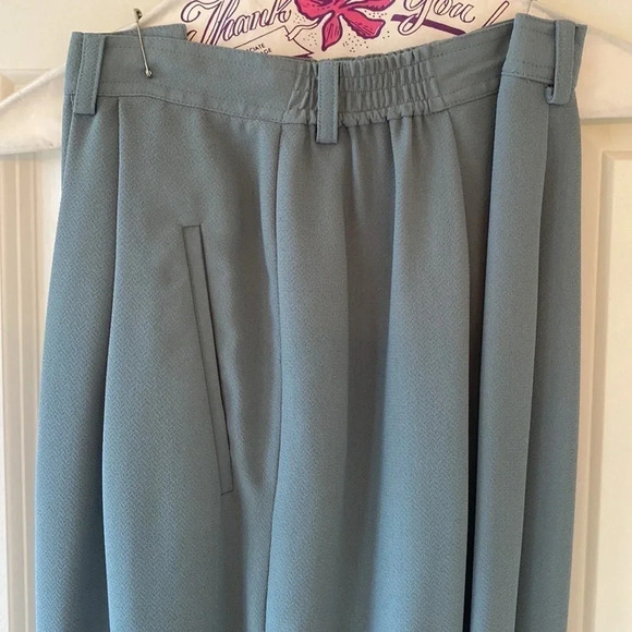 Regina Porter green shirt pant set size 6 V neck button-down shirt elastic waist - Picture 5 of 9